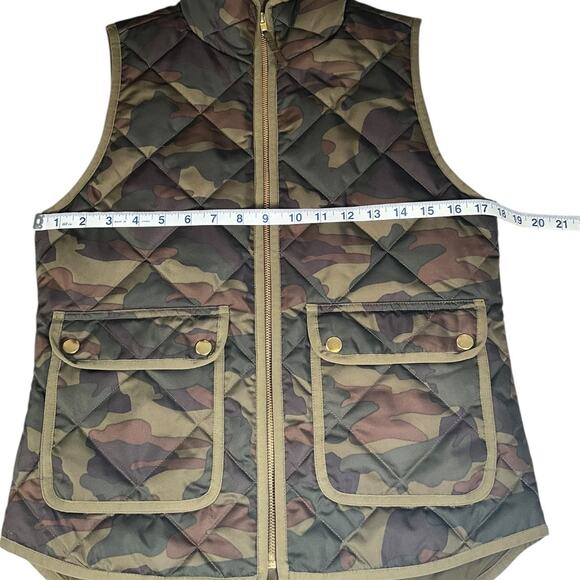 J.Crew Camo Quilted Puffer Vest Size XS Peplum Hem – New Without Tags - Picture 9 of 14